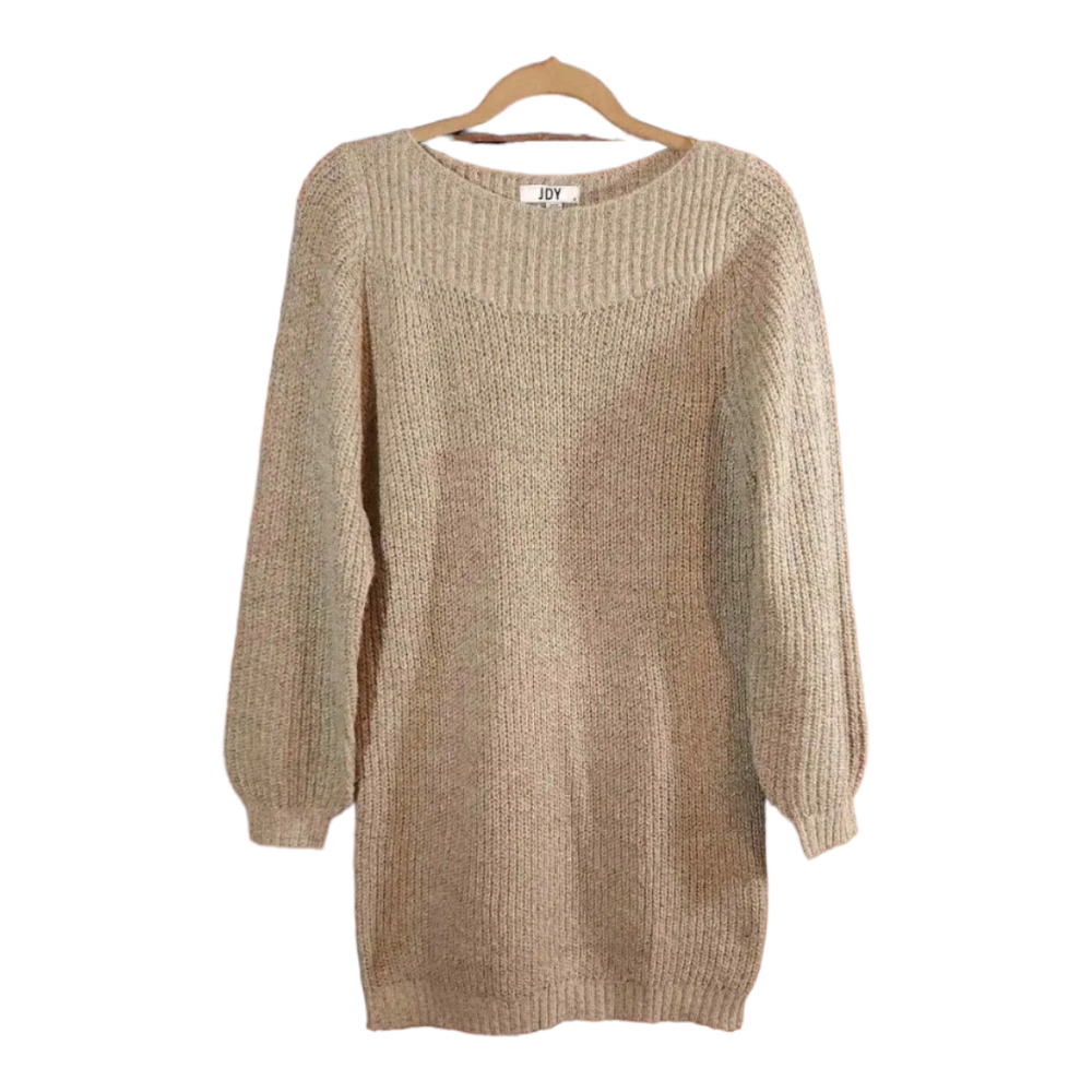 JDY Whitney Megan Ribbed Knit Long Sleeve Boat neck  Dress, Size S